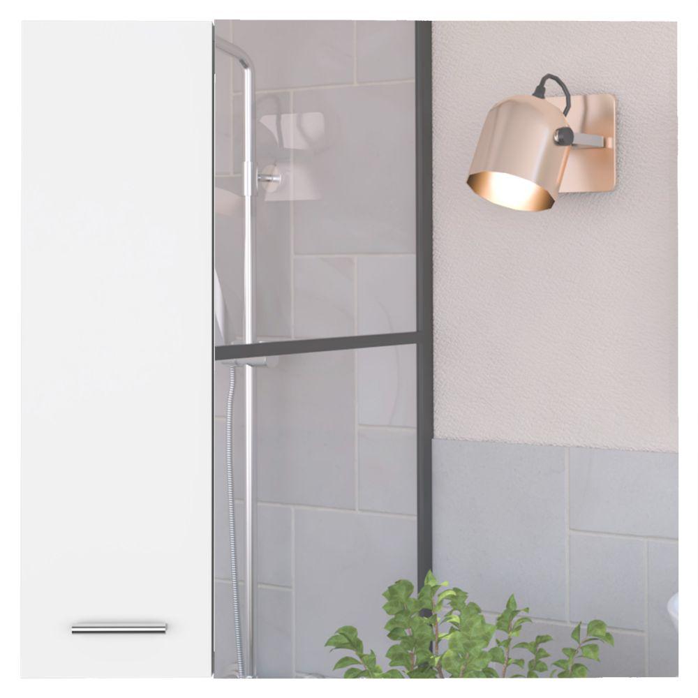 DEPOT E-SHOP Harbor Medicine Cabinet, Mirror Four Internal Shelves, One-Door Cabinet-White, For Bathroom. Picture 2