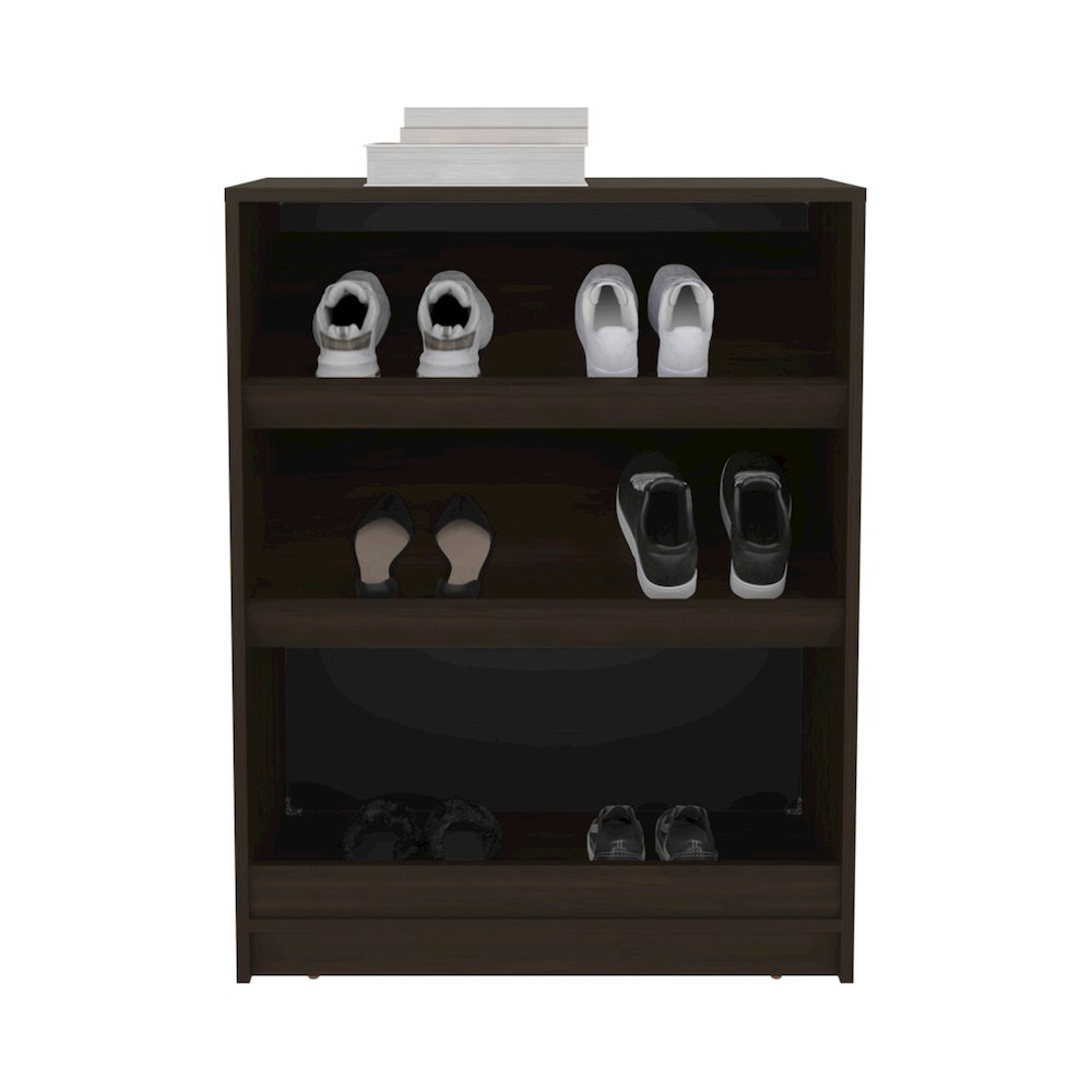 Atoka Shoe Rack, 3 Shelves, Dark Walnut. Picture 7
