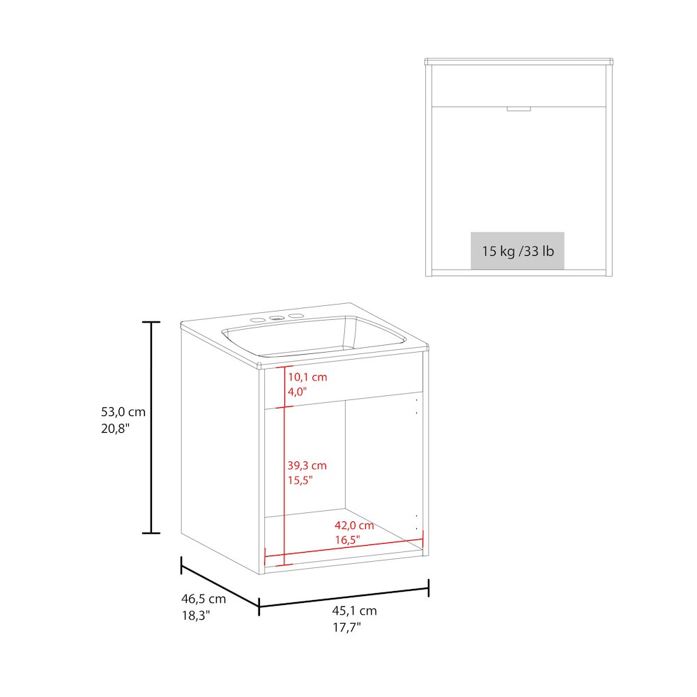 Rayle Bathroom Vanity, 2 Doors, Black Wengue. Picture 6
