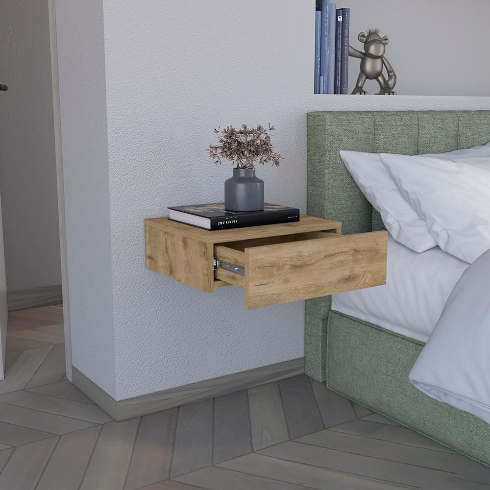 Ivor Floating Nightstand, Modern Wall-Mounted Bedside Shelf with Drawer. Picture 7