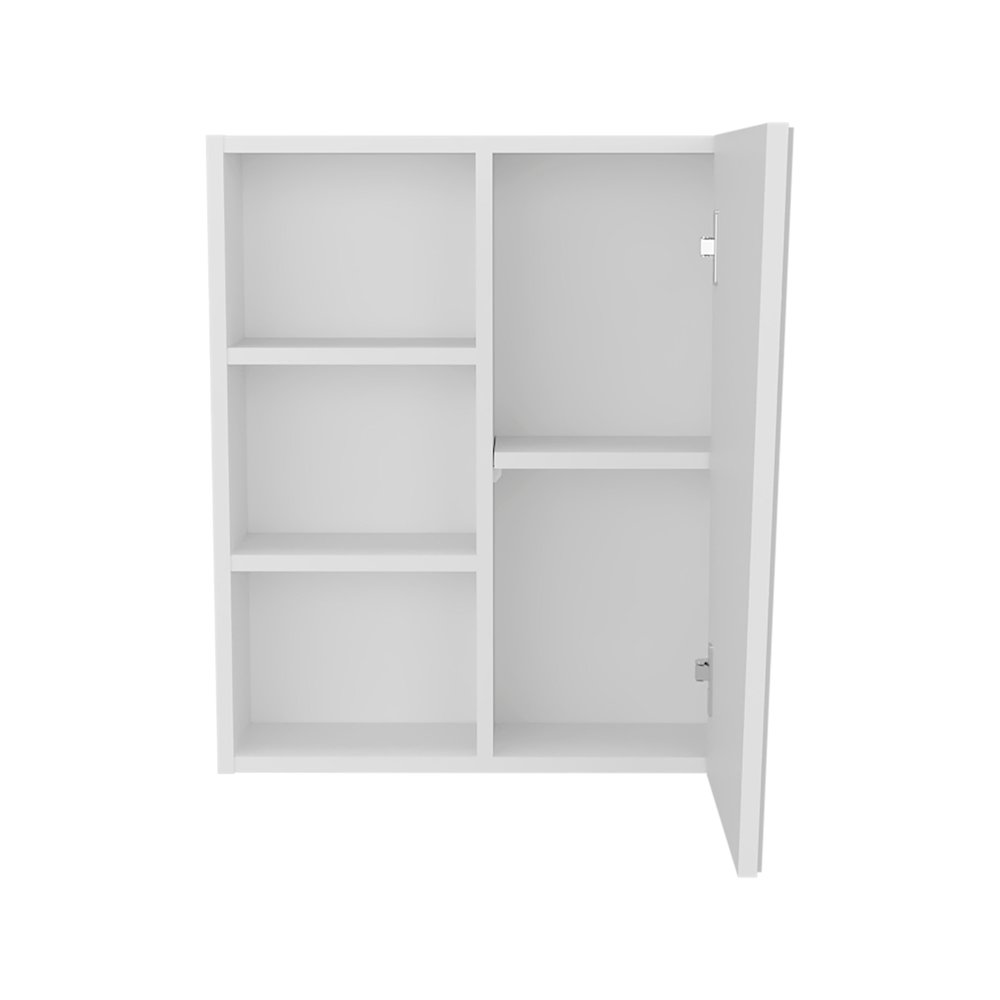 Piney Medicine Cabinet, 1 Door, 5 Shelves, 1 Mirror, White. Picture 2