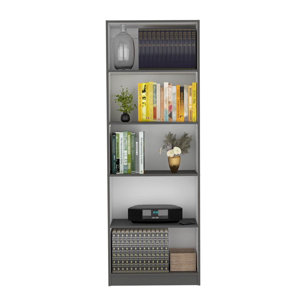 Vinton 4-Tier Bookcase with Modern Storage for Books and Décor. Picture 2