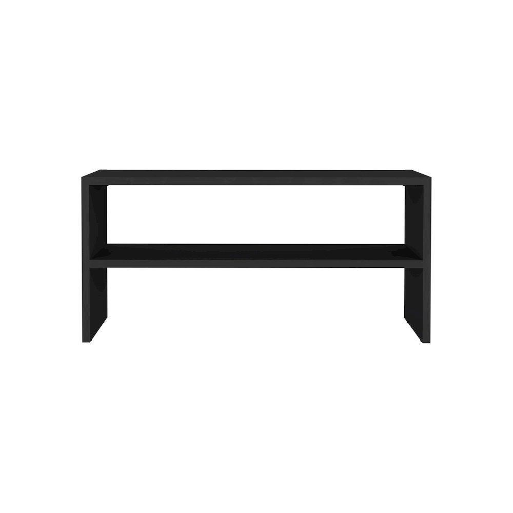 Ferry Shoe Rack with 2 Shelves, Black. Picture 1