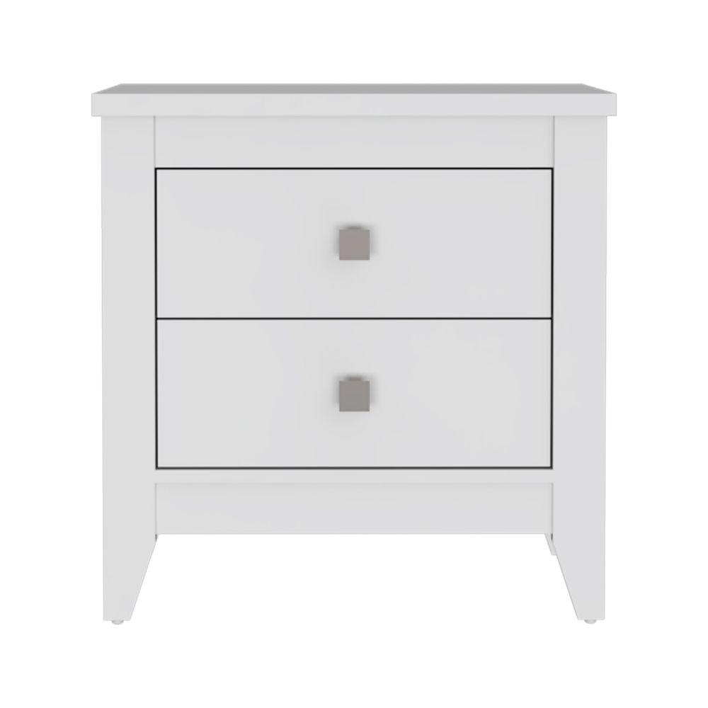 DEPOT E-SHOP Oasis Nightstand, Two Shelves, Four Legs, Countertop-White, For Bedroom. Picture 1