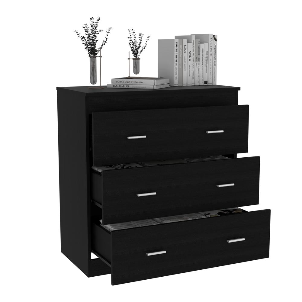 Capri Three Drawer Dresser-Black. Picture 5