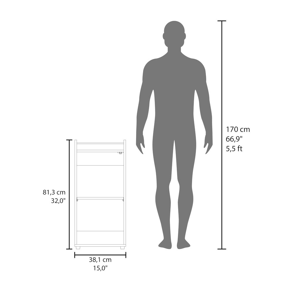 Boon Minibar Cabinet, 1 Glass Door, 3 Shelves, White. Picture 5