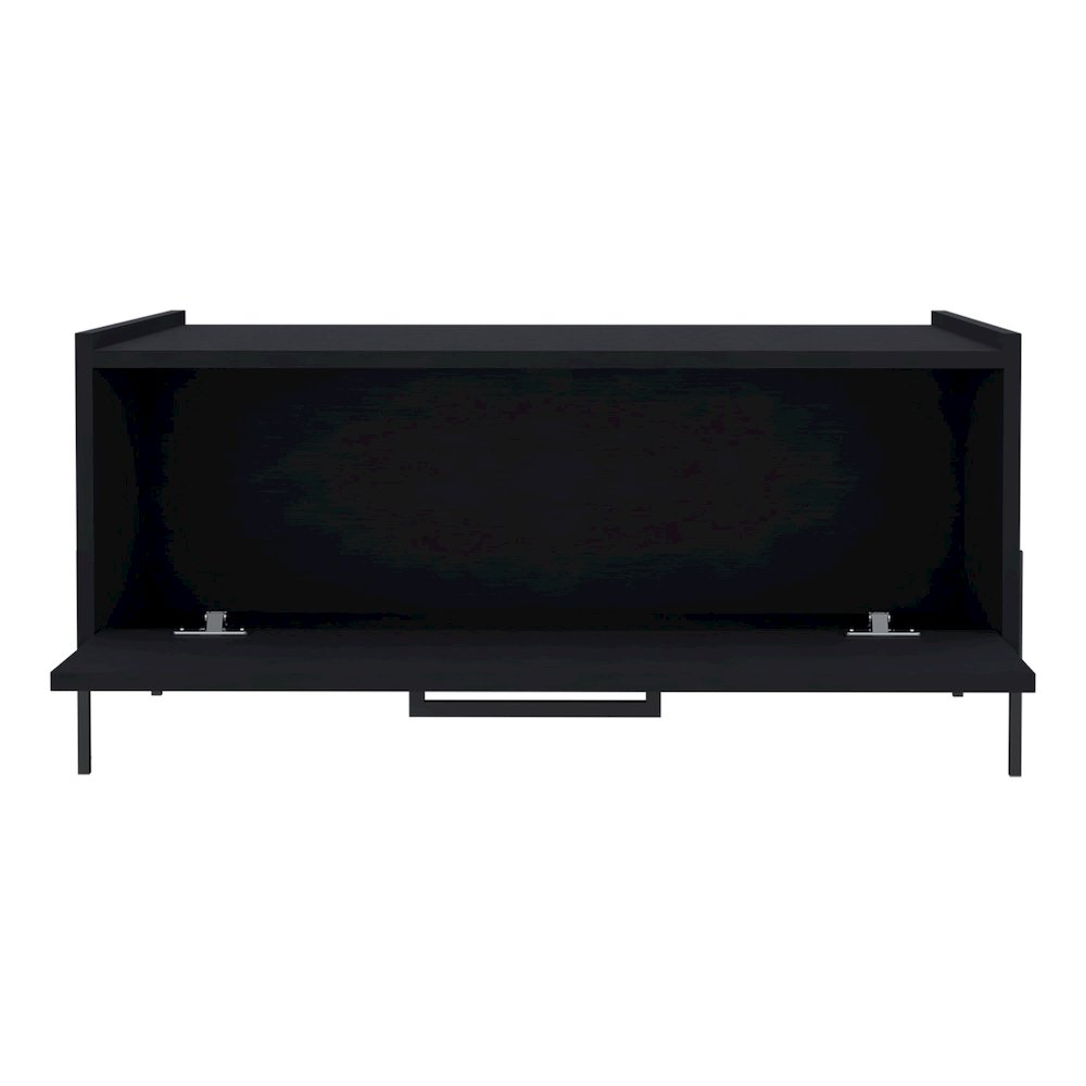Juneau Coffee Table, 1 shelf, 4 legs, Black. Picture 2