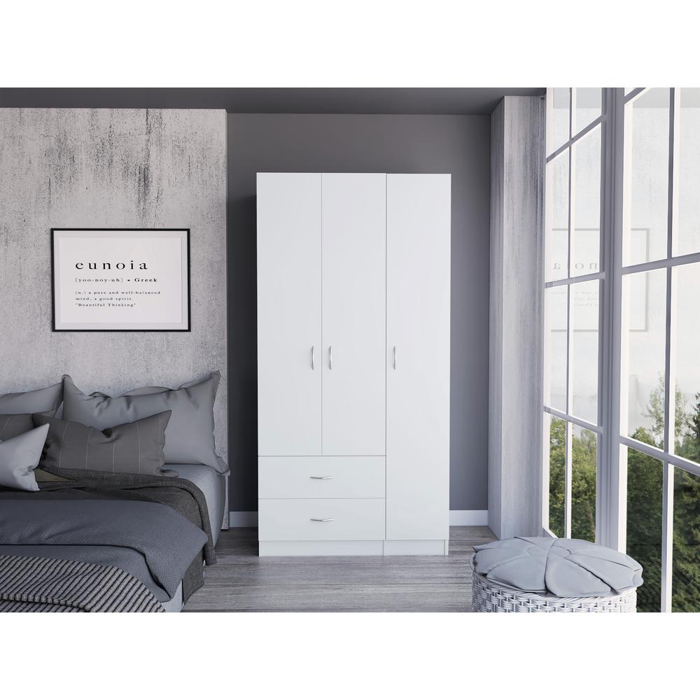 Bosko 3 Door Armoire White. Picture 7