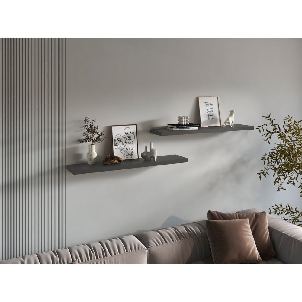 Pantego Floating Shelves with 1 Shelf, Matt Gray. Picture 7