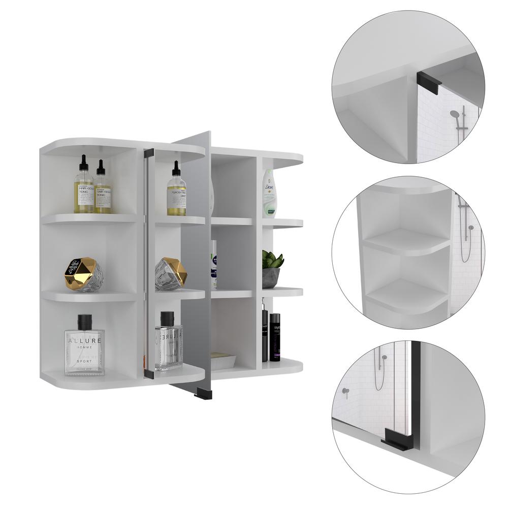 Roma Mirrored Medicine Cabinet White. Picture 5