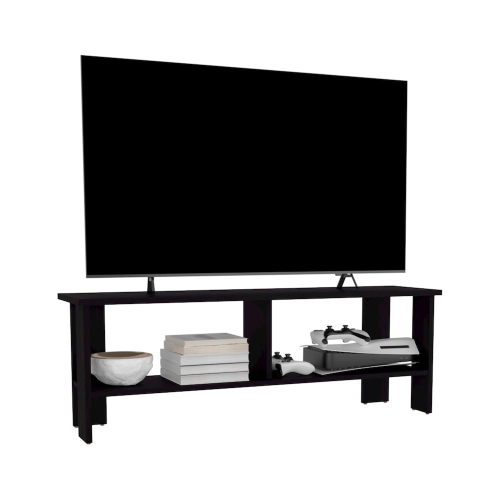 Alderton TV Stand, 2 Shelves, Black Wengue. Picture 3