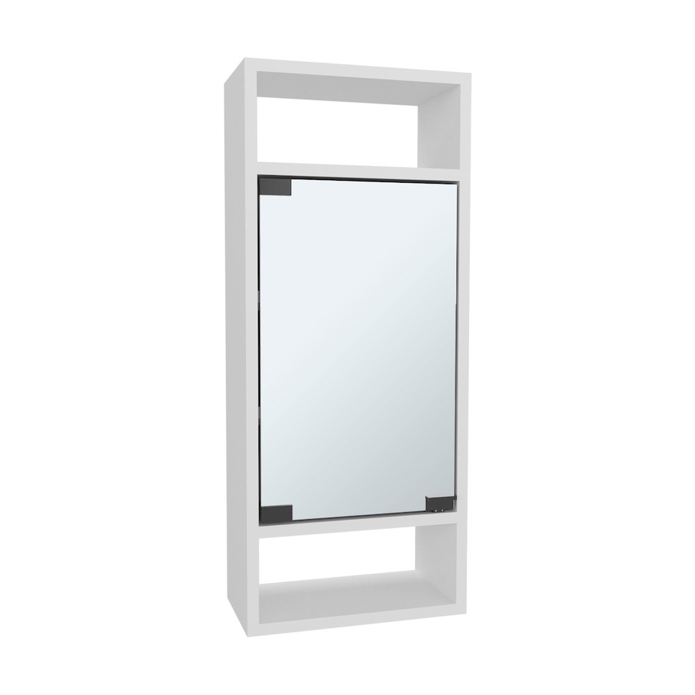 Sayre Medicine Cabinet, 1 Door, 5 Shelves, 1 Mirror, White. Picture 4