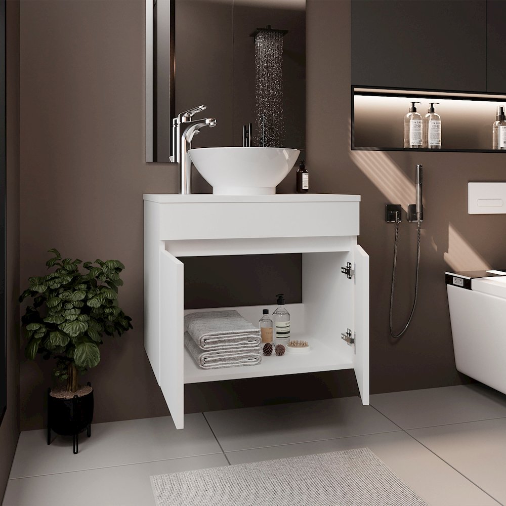 Capac Bathroom Vanity, 2 Doors, White. Picture 7