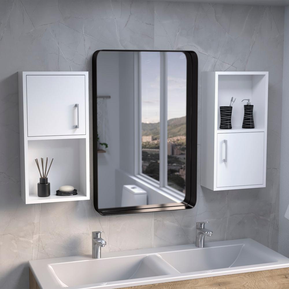 Eak 24" H 2 Pcs Wall Mounted Bathroom Medicine Cabinet. Picture 6