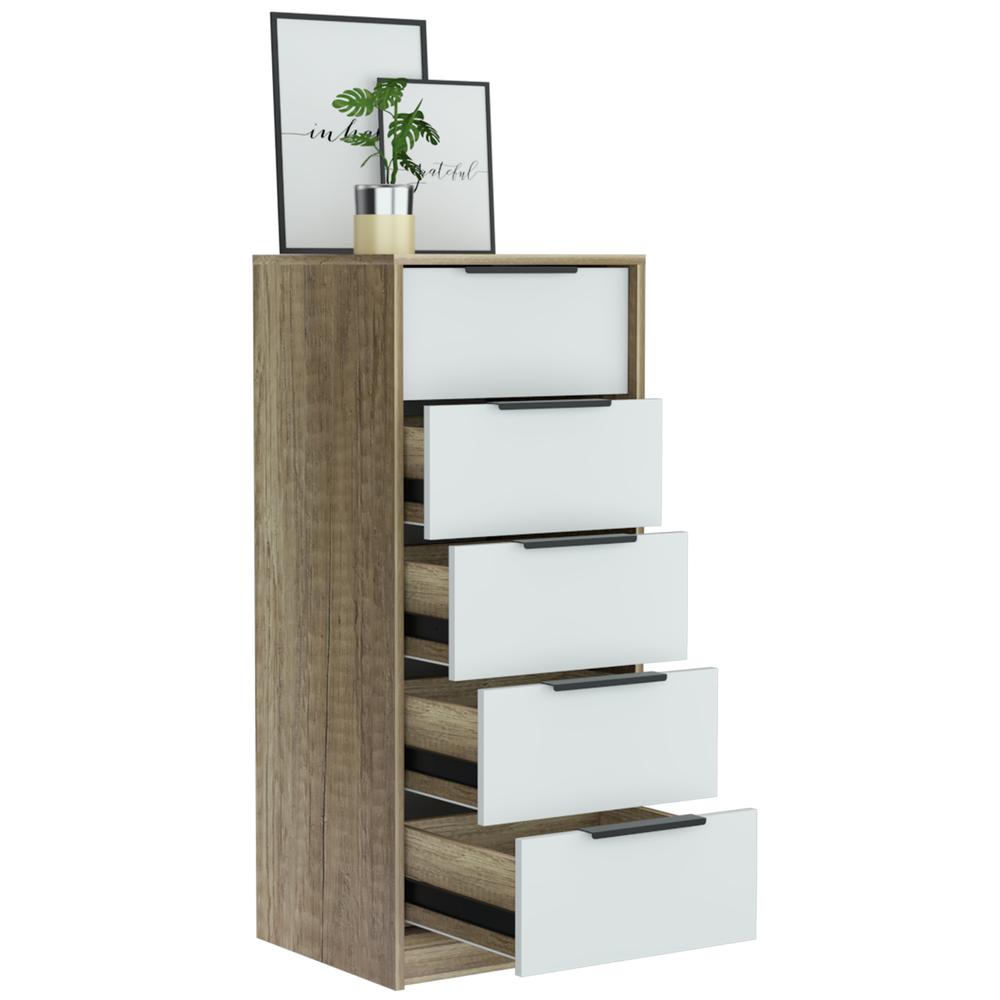 Egeo 5 Drawer Dresser White. Picture 3