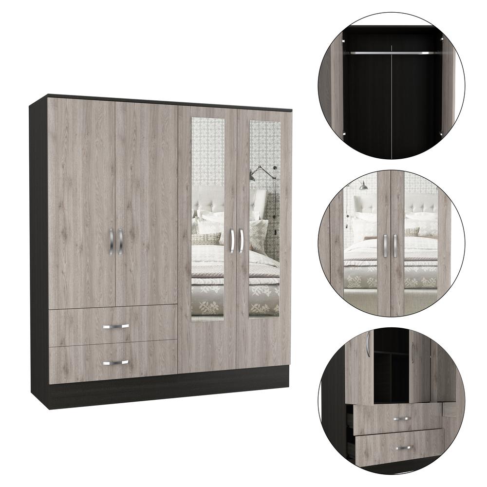 Gangi 160 Armoire - Black+Light Grey. Picture 5