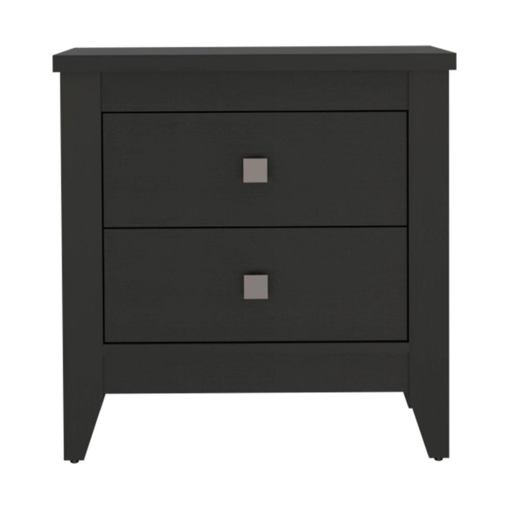 DEPOT E-SHOP Oasis Nightstand, Two Shelves, Four Legs, Countertop-Black, For Bedroom. Picture 1