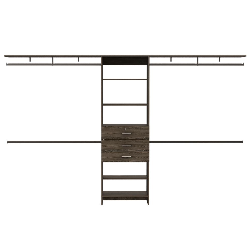 Zamora 69"W - 118"W Closet System Dark Walnut. Picture 2