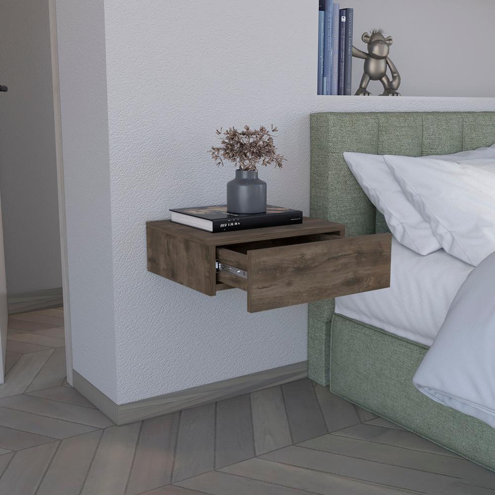 Ivor Floating Nightstand, Modern Wall-Mounted Bedside Shelf with Drawer. Picture 7
