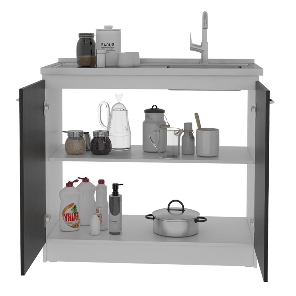 Salento Utility Sink With Cabinet Black Wengue. Picture 3