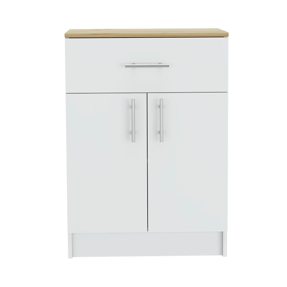 Monroe 2 Pcs Kitchen Set, Milos Kitchen Island Table + Pantry Cabinet. Picture 4