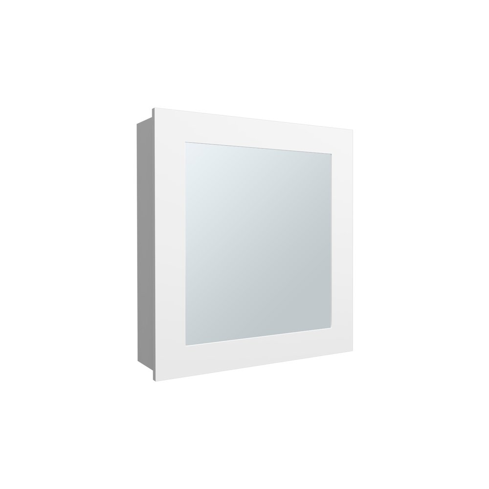 Asheboro Medicine Cabinet with 2 Shelves, 1 Door, and 1 Mirror, White. Picture 1