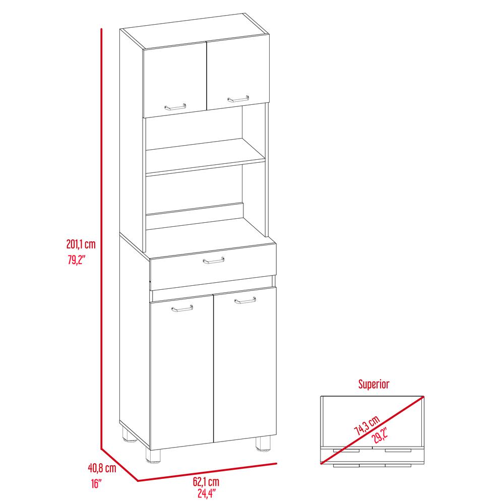 Mucura Microwave Cabinet In White. Picture 7