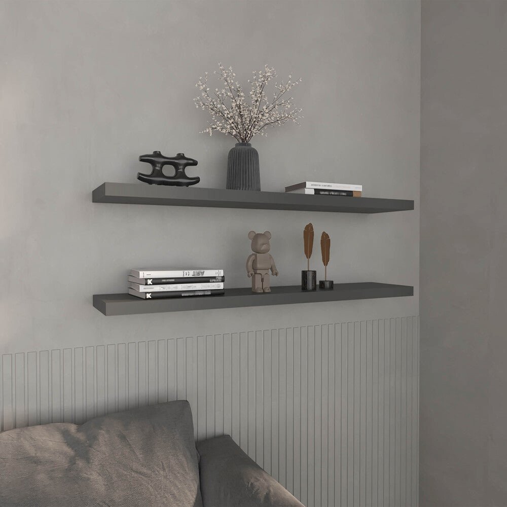 Pantego Floating Shelves with 1 Shelf, Matt Gray. Picture 6