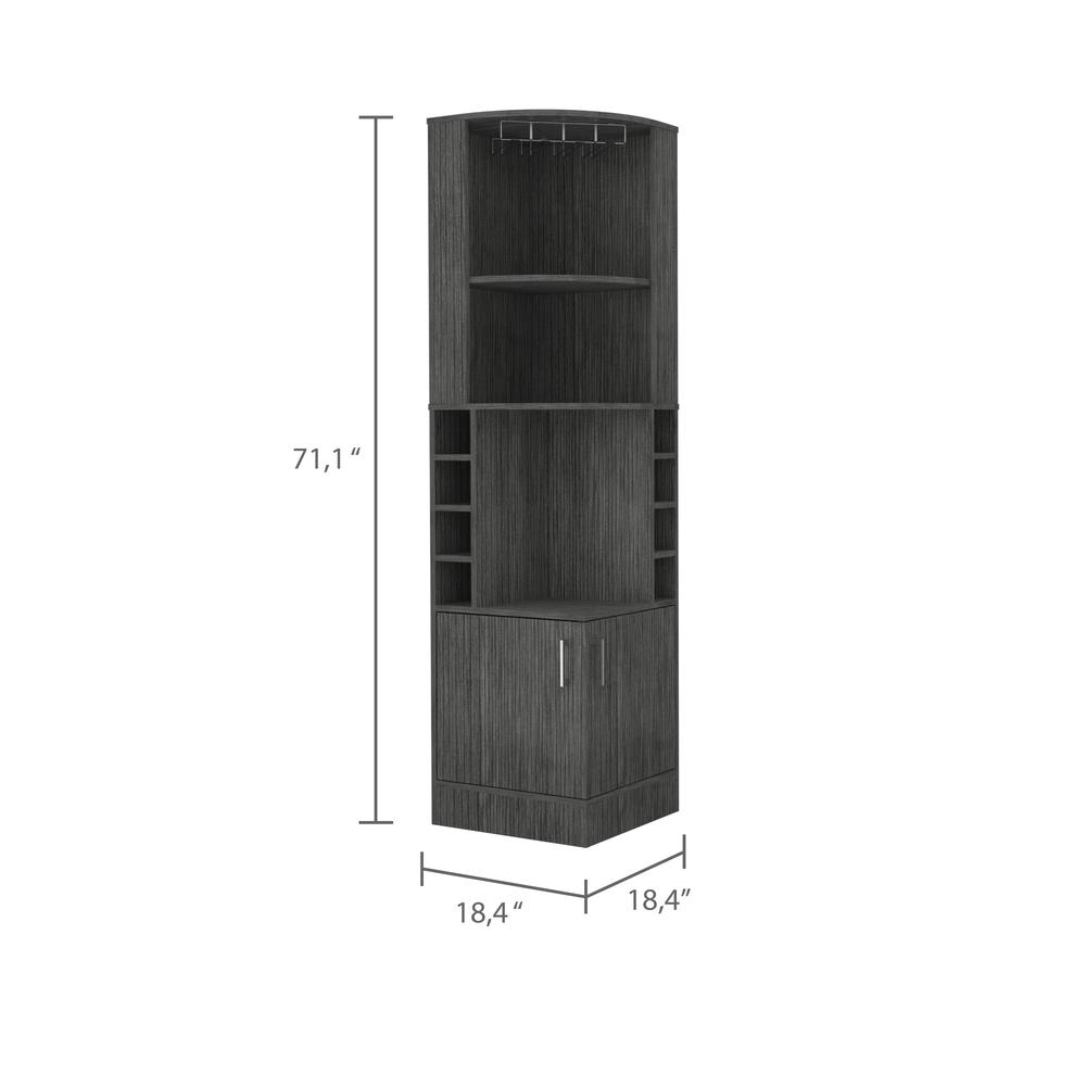 Egina Corner Bar Cabinet - Smoky Oak. Picture 3