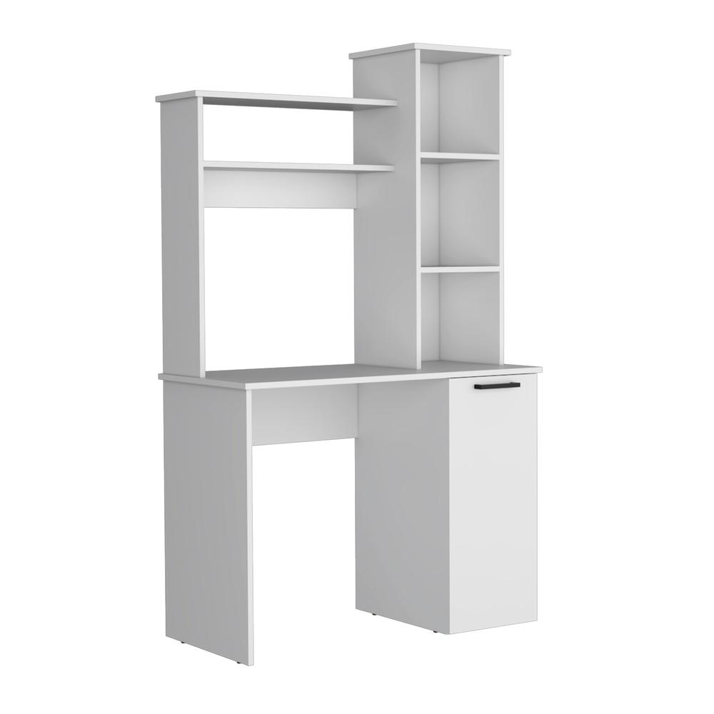 Computer Desk with Ample Work Surface, Hutch Storage and Single Door Cabinet. Picture 7