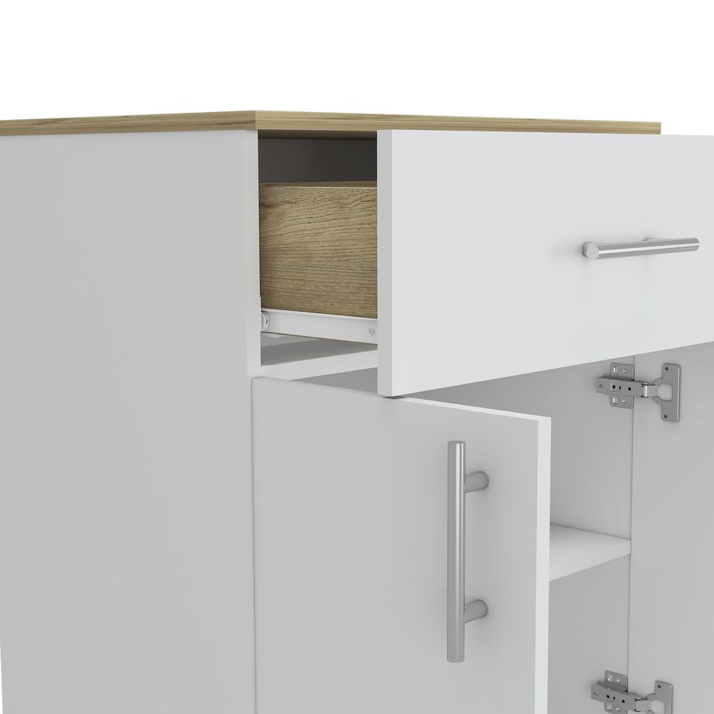 Barbados Pantry Cabinet-White/Light Oak. Picture 7