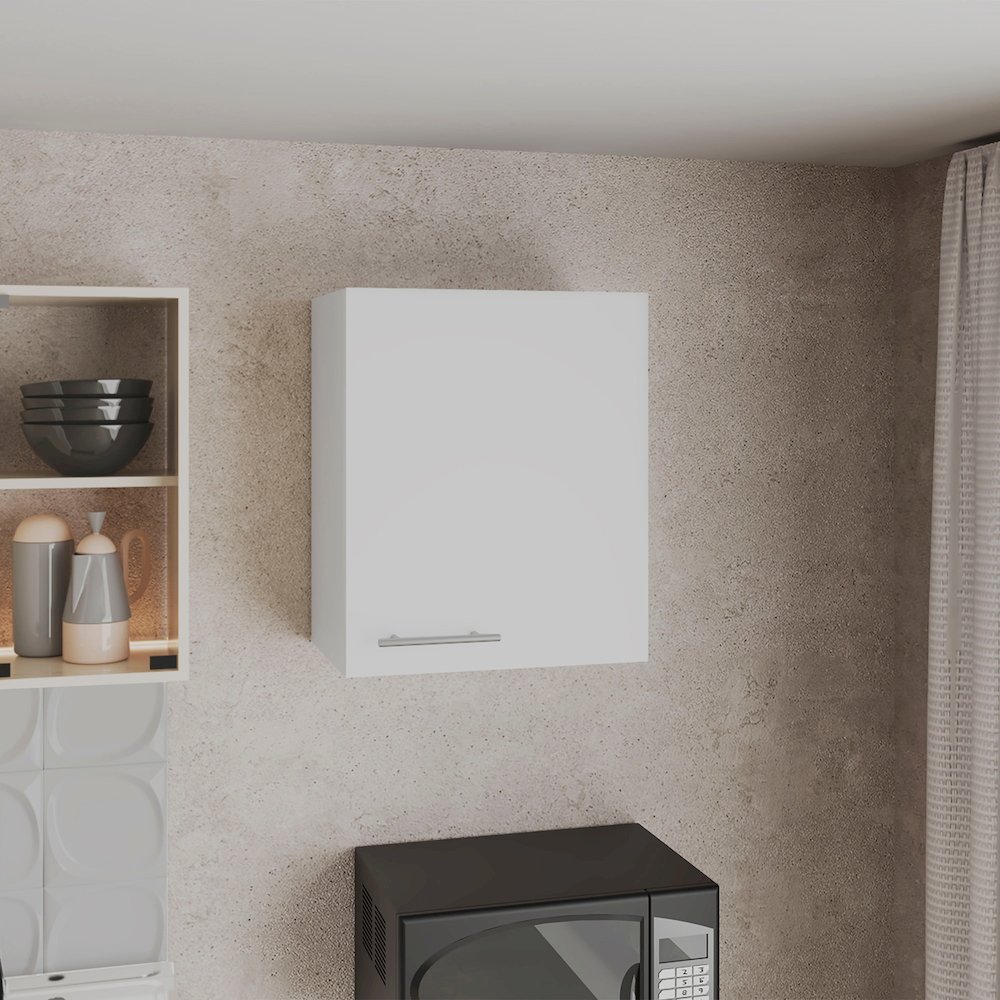 Sterling Wall Cabinet with 1 Door and 2 Shelves, White. Picture 6