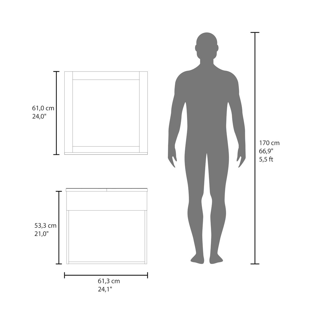 Jette Bathroom Set, Vanity Sink + Mirror, 2 Doors, 1 Shelf, 1 Mirror, White. Picture 5