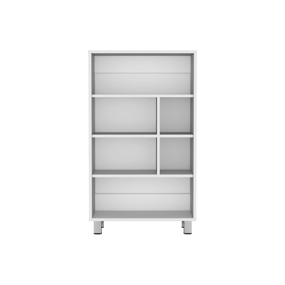 Akiak Bookcase, 6 shelves, 4 legs, White. Picture 7