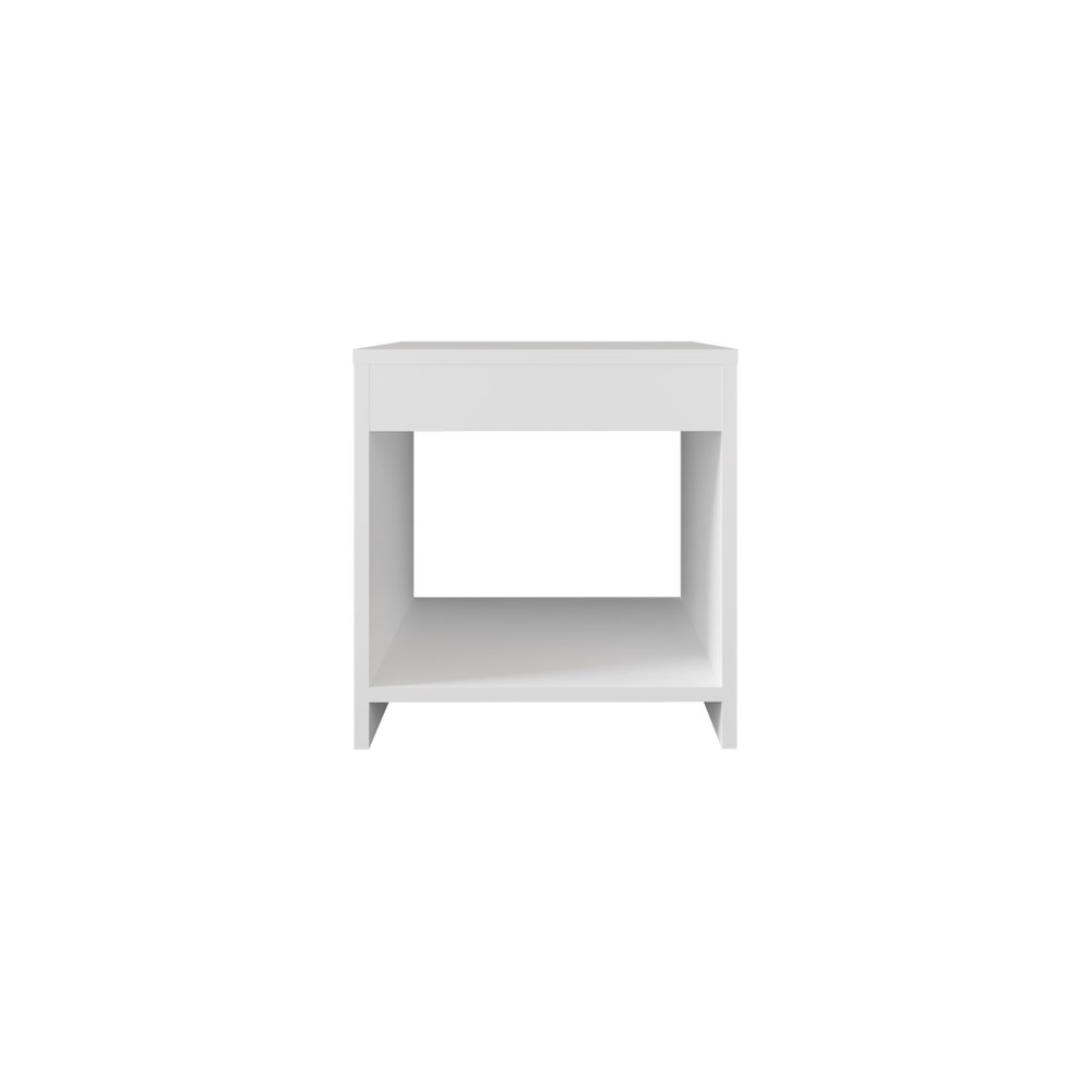 Night Table 1 spacious Shelf, White. Picture 7