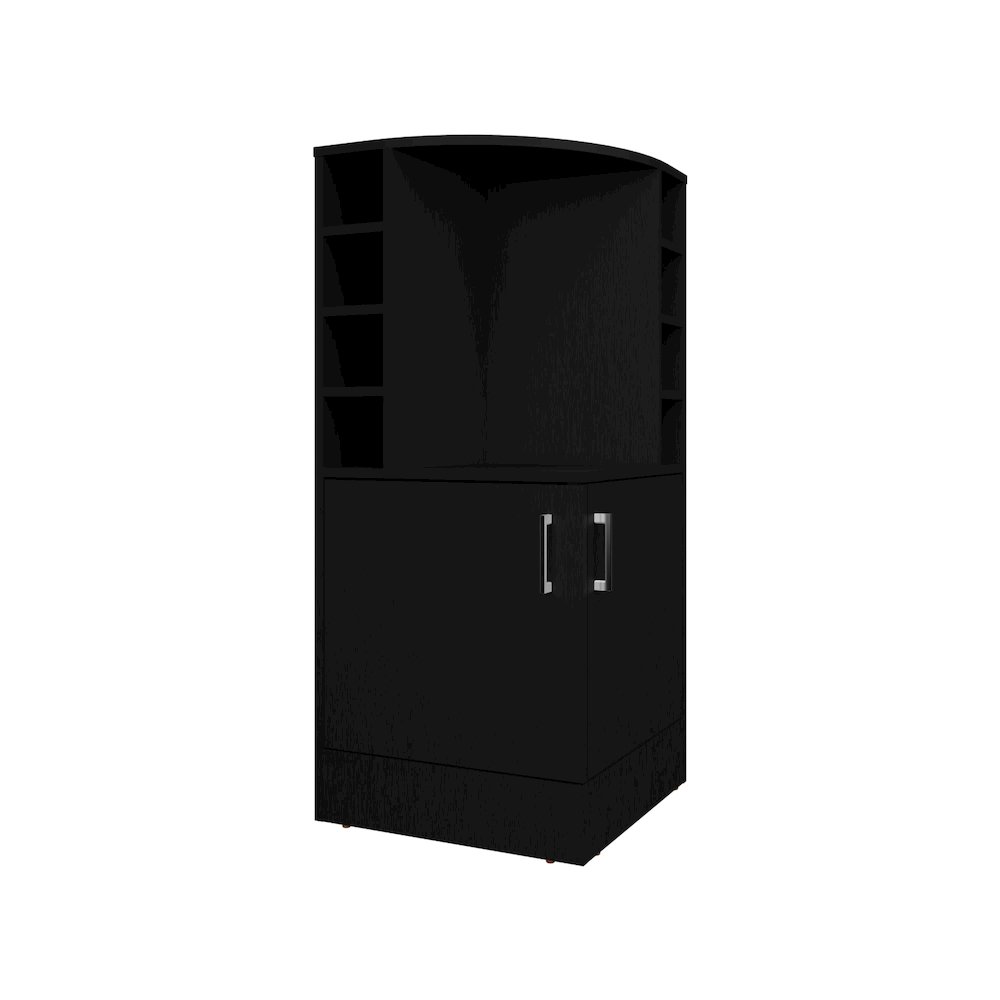 Norwich Bar Cabinet, 2 Doors, 8 Wine Bottle Compartments, Black Wengue. Picture 4