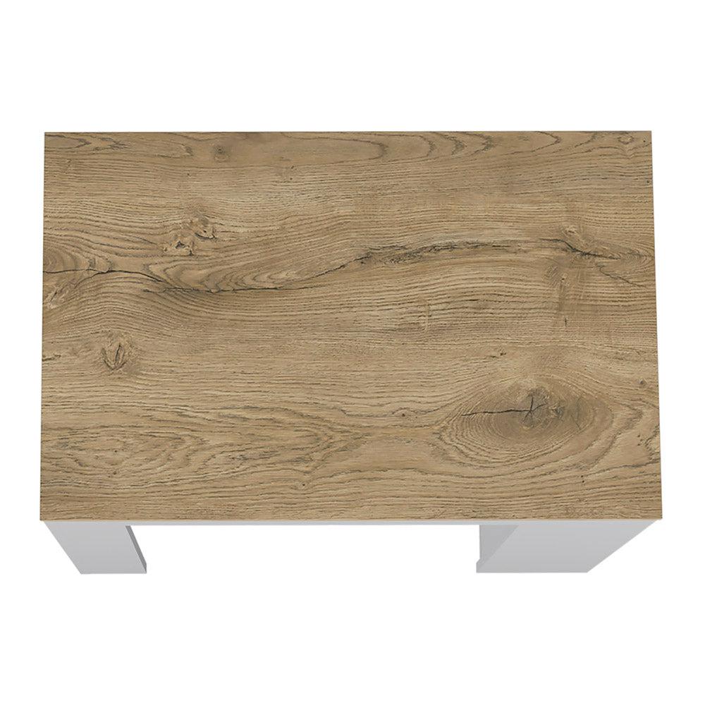 Kitchen Island, Kitchen Bar Table with 3-Side Shelves, White / Macadamia. Picture 5