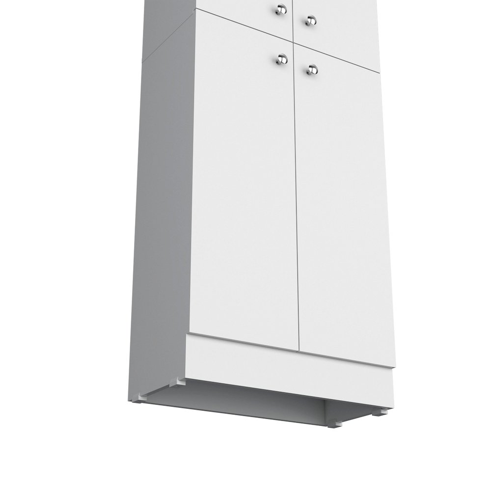 Kitchen Pantry 71" H, 4 Doors, 5 Adjustable Shelves, Laundry, White. Picture 3