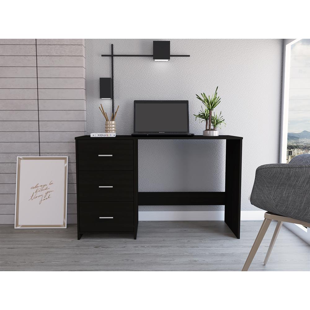 Azalea 3 Drawers Desk Black Wengue. Picture 2