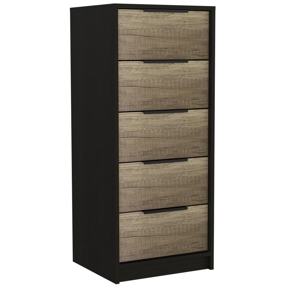 Egeo 5 Drawer Dresser Black Wengue. Picture 1