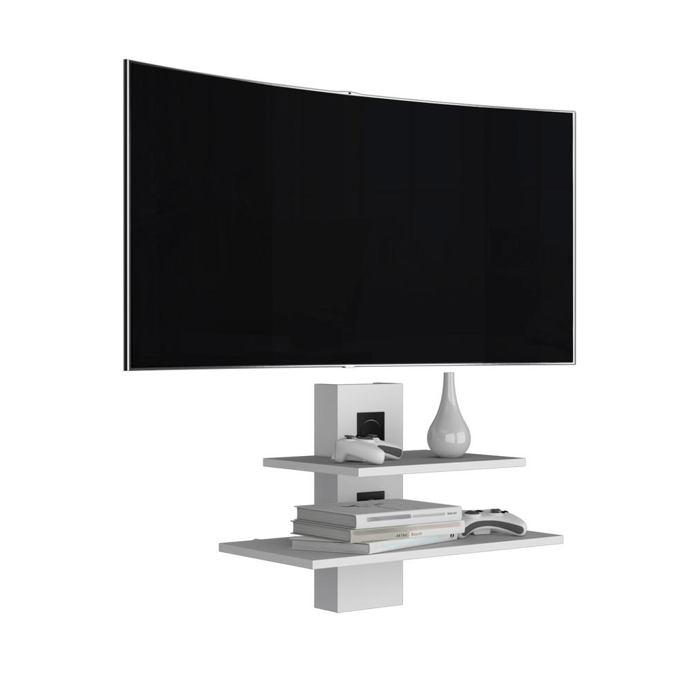 Havre Floating Shelf, Dual-Shelf Wall Unit with Cable Management. Picture 2