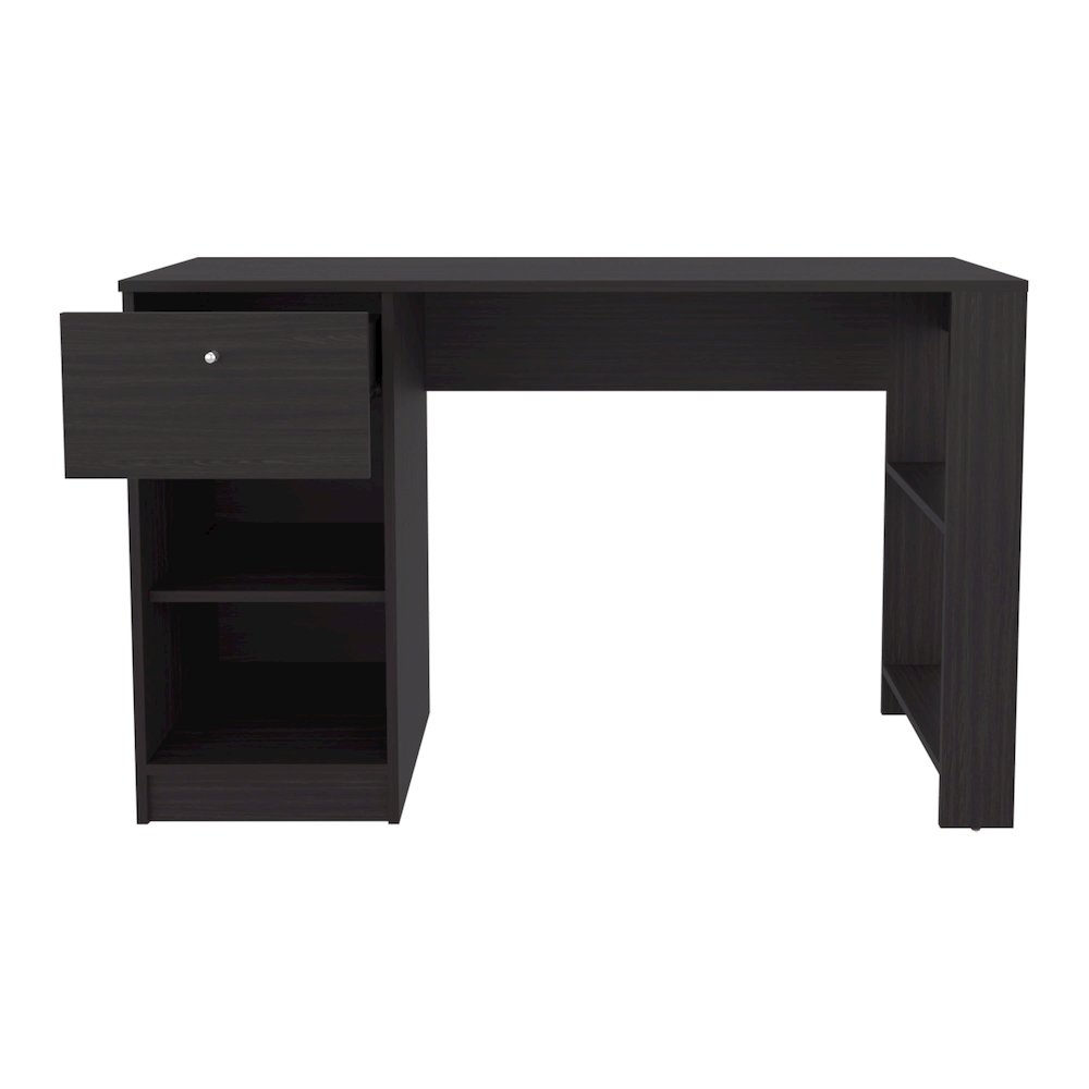 Tolsona Desk, 1 Drawer, 2 Shelves, Black. Picture 3