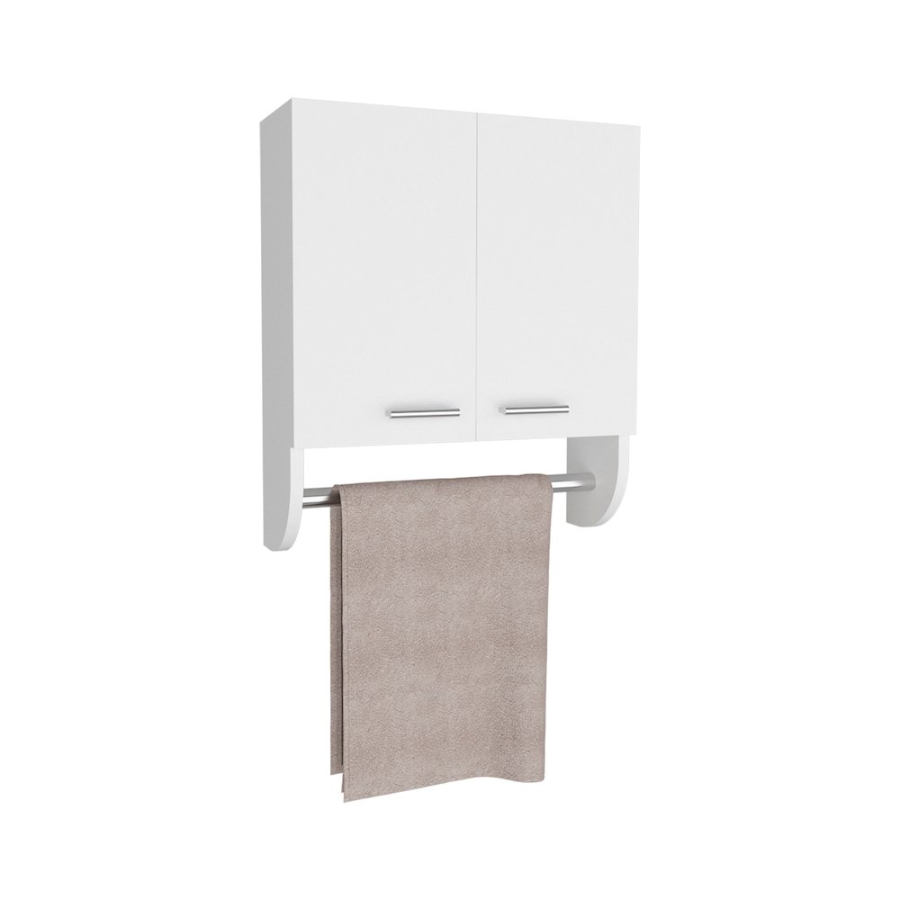 Huslia Medicine Cabinet with 2 Shelves and 2 Doors, White. Picture 5