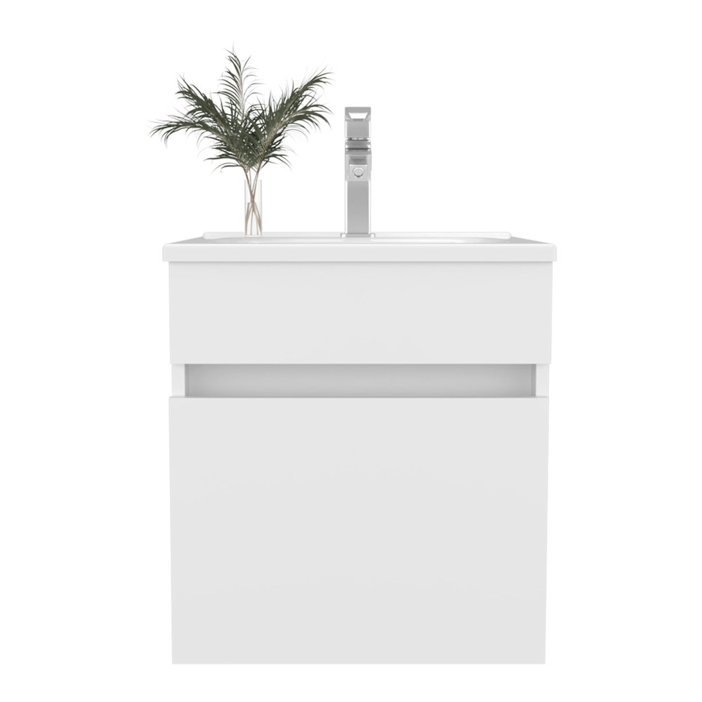 Naknek Bathroom Vanity, 1 Door, White. Picture 1