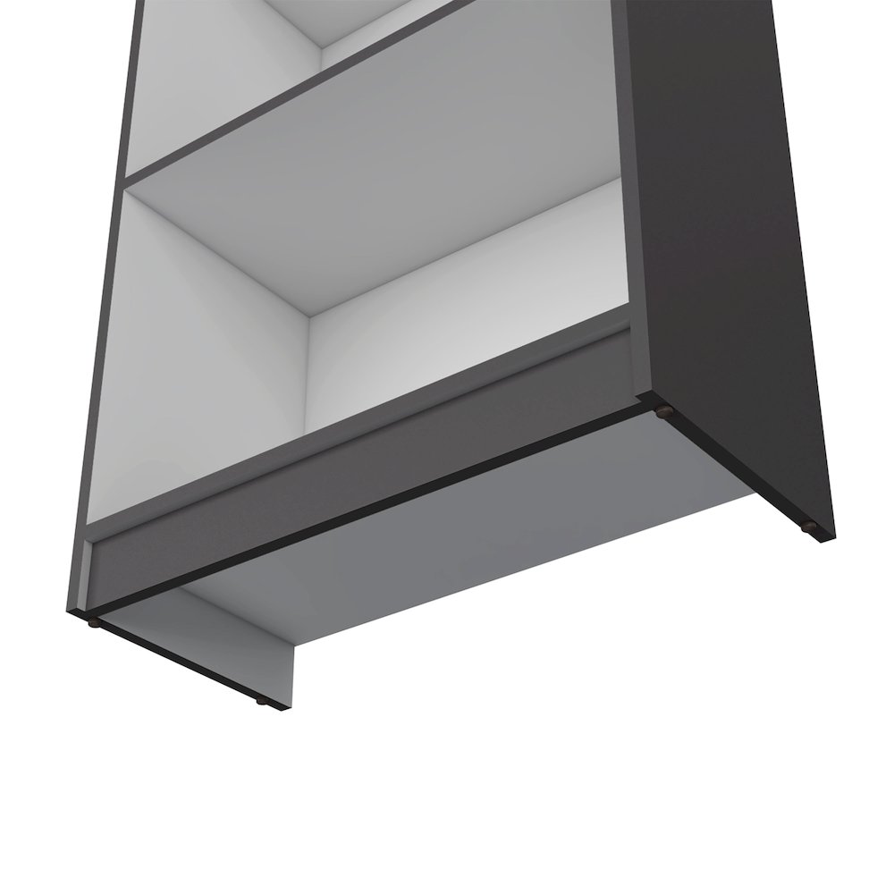 Vinton Bookcase with Spacious Tier-Shelving Design, Matt Gray / White _Office. Picture 3
