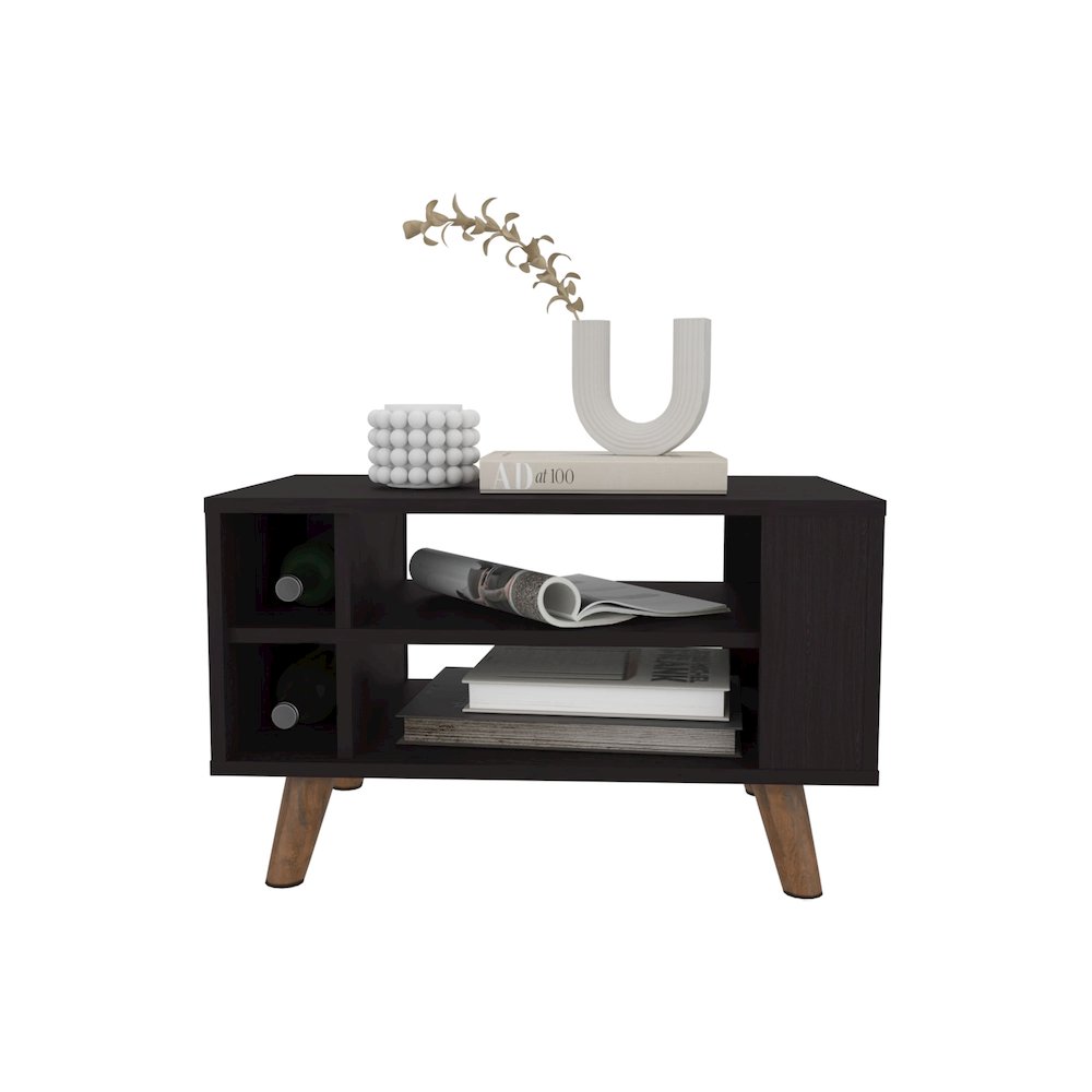 Muir Coffee Table, 4 Shelves, 4 Legs, Black Wengue. Picture 2