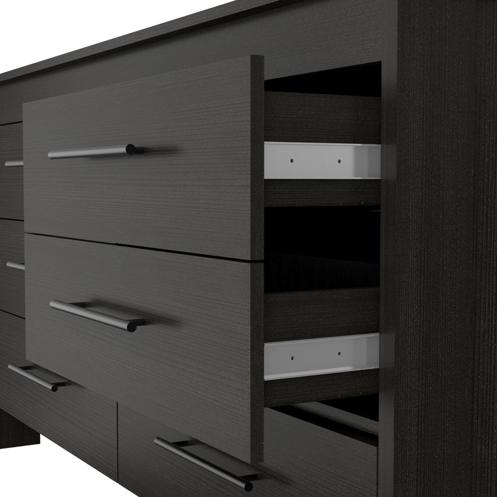 Paris 6 Drawer Double Dresser - Black. Picture 5