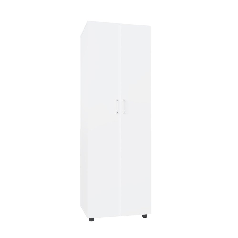 London Armoire, Two Shelves, Rod, Double Door Cabinet Armoire, White. Picture 3