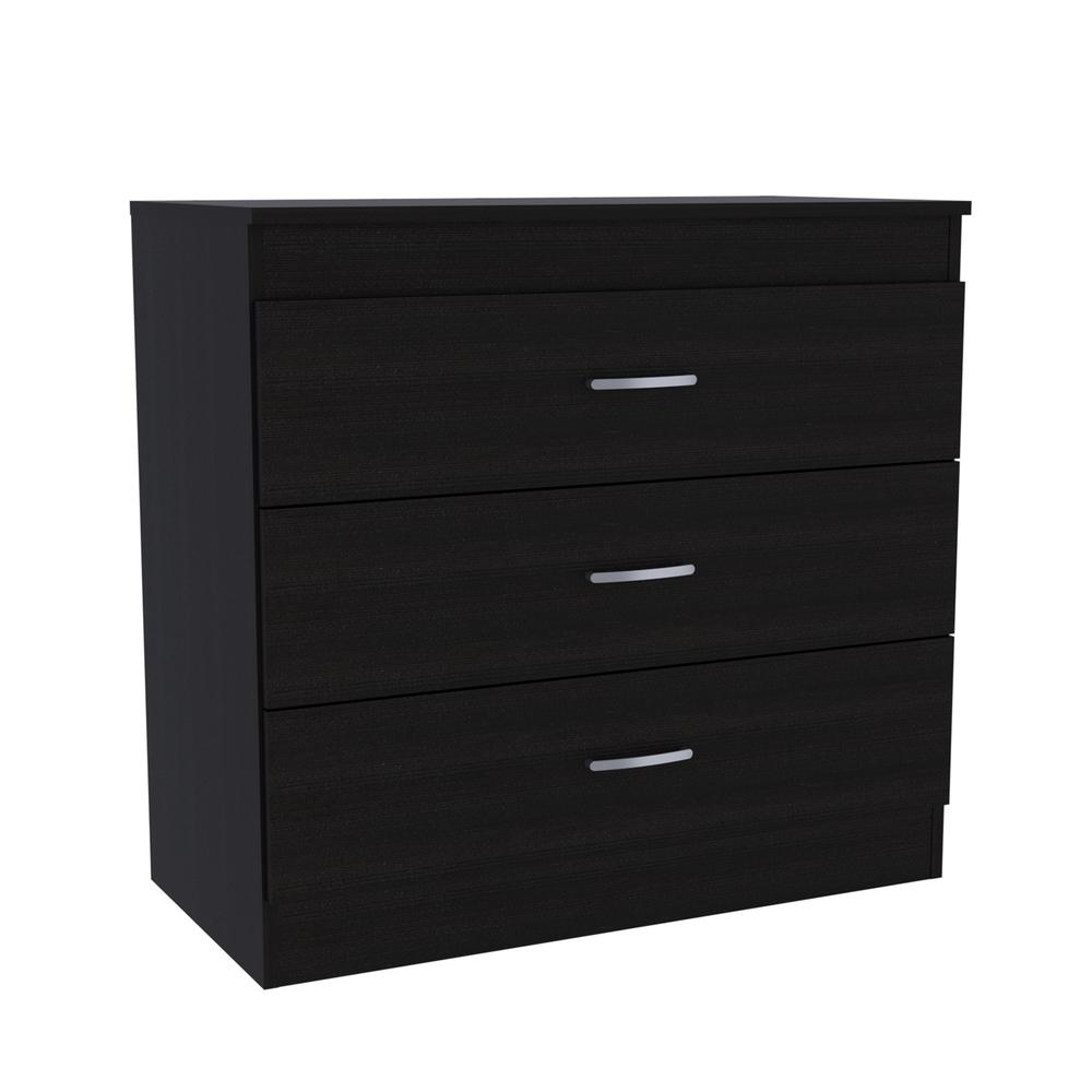 Zurich Three-Drawers Dresser-Black. Picture 1