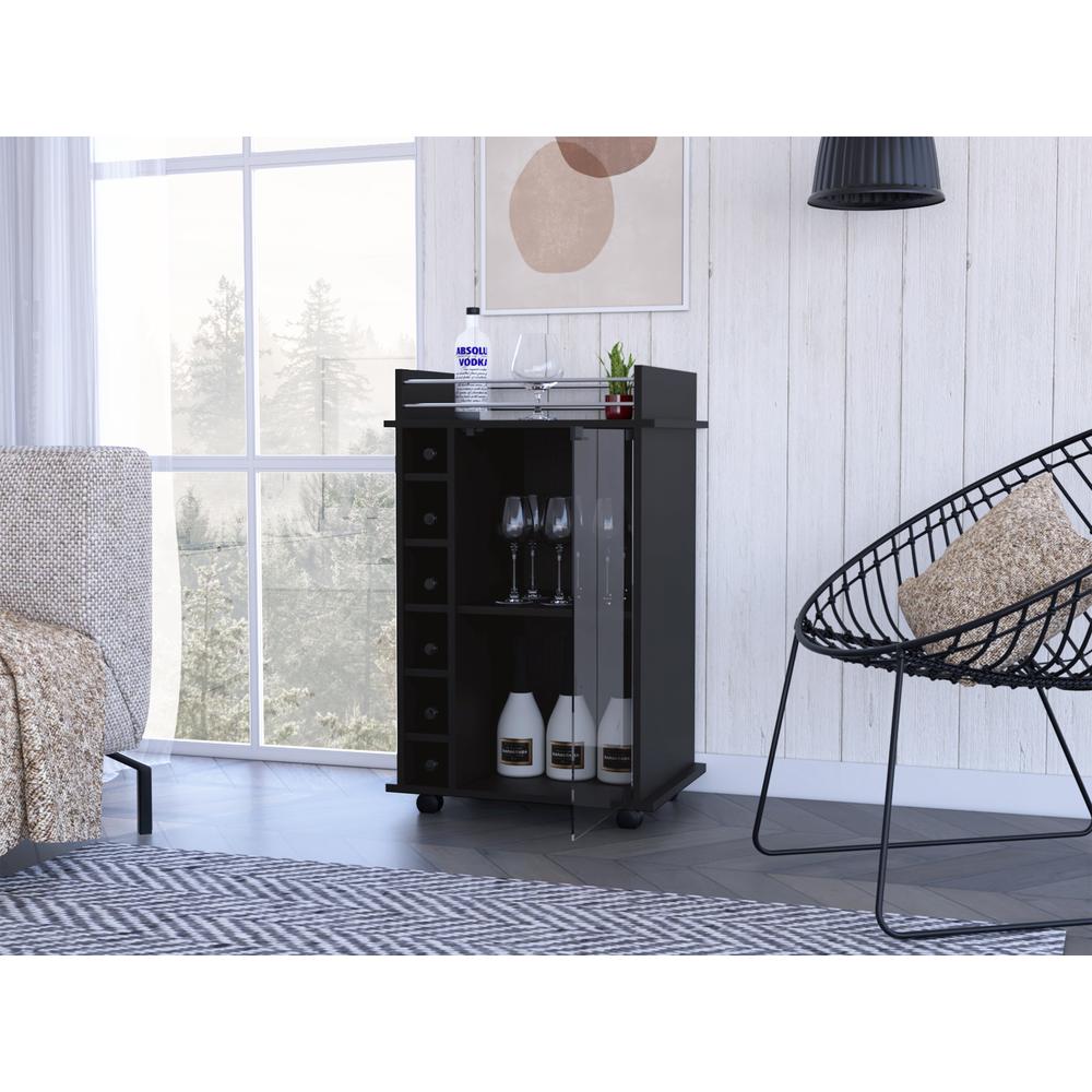 Huali Bar Cart - Black. Picture 5